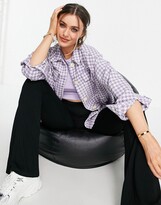 Thumbnail for your product : Pimkie gingham shacket in lilac