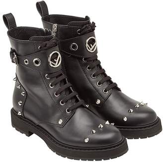 Fendi lace-up studded boots
