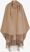 Thumbnail for your product : Whistles Wrap fringed wool-blend coat