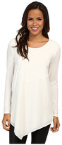 Thumbnail for your product : DKNY DKNYC L/S Asymmetrical Top w/ Chiffon and Crepe De Chine Piecing