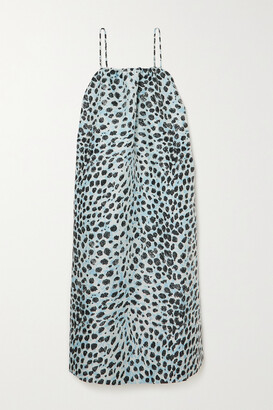 Ganni + Net Sustain Recycled Leopard-jacquard Dress - Ivory