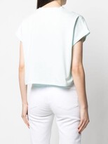 Thumbnail for your product : Balmain flocked-logo cropped T-shirt