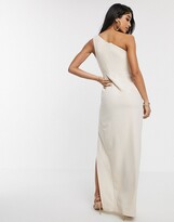 Thumbnail for your product : Vesper one shoulder maxi dress with thigh split in black