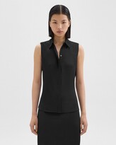 Thumbnail for your product : Theory Fitted Sleeveless Shirt in Silk Georgette