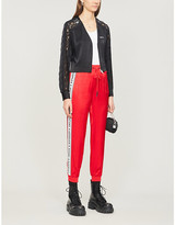 Thumbnail for your product : The Kooples Sport Logo-tape relaxed-fit tapered jersey jogging bottoms
