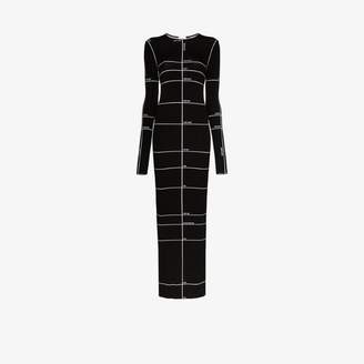 Vetements Womens Black Body Measurements Print Maxi Dress