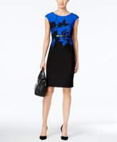 Thumbnail for your product : Connected Petite Belted Cap-Sleeve Sheath Dress