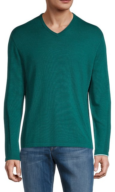 Herren Langarm Pullover Sweater Slim Fit V-Ausschnitt Strickshirt Sweatshirt FL