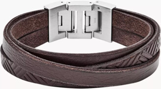 Fossil Textured Brown Leather Wrist Wrap jewelry JF02999040 - ShopStyle  Bracelets