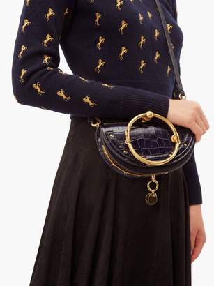 Chloé Nile Leather Minaudiere Clutch Bag - Womens - Navy