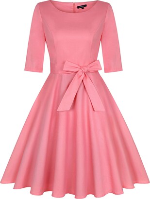 pink cocktail dress with sleeves