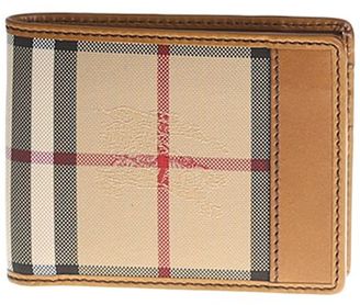 Burberry Camel Check Leather Hipfold Wallet