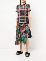 Thumbnail for your product : Sacai pleated-back check top