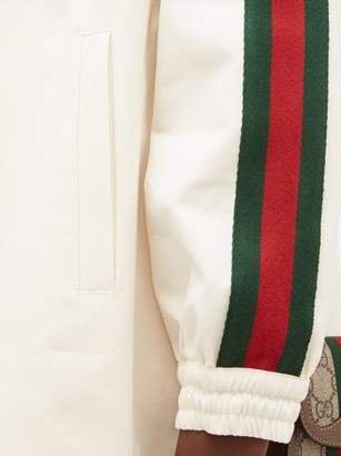 Gucci Web-striped Back-pleat Cotton Jacket - Ivory Multi