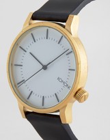 Thumbnail for your product : Komono Winston Regal Leather Watch In Black/Gold