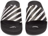 Thumbnail for your product : Off-White Off White Graffiti Striped Rubber Slides - Mens - Black