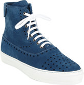 Thumbnail for your product : Alexander McQueen Perforated Nubuck High-Top Sneaker