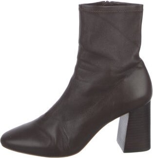 Loeffler Randall Leather Ankle Boots Brown Semi-Pointed Toes Concealed Zip Closure at Sides Unfortunately due to restrictions this item may not be eligible for shipping in all areas. | Loeffler Randall Leather Boots in Brown Women's US 8 | 8