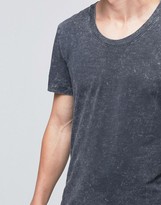 Thumbnail for your product : Selected Overdyed T-Shirt with Acid Wash in Black