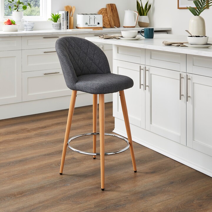 Dunelm Astrid Counter Height Bar Stool, Fabric Dark Grey ShopStyle