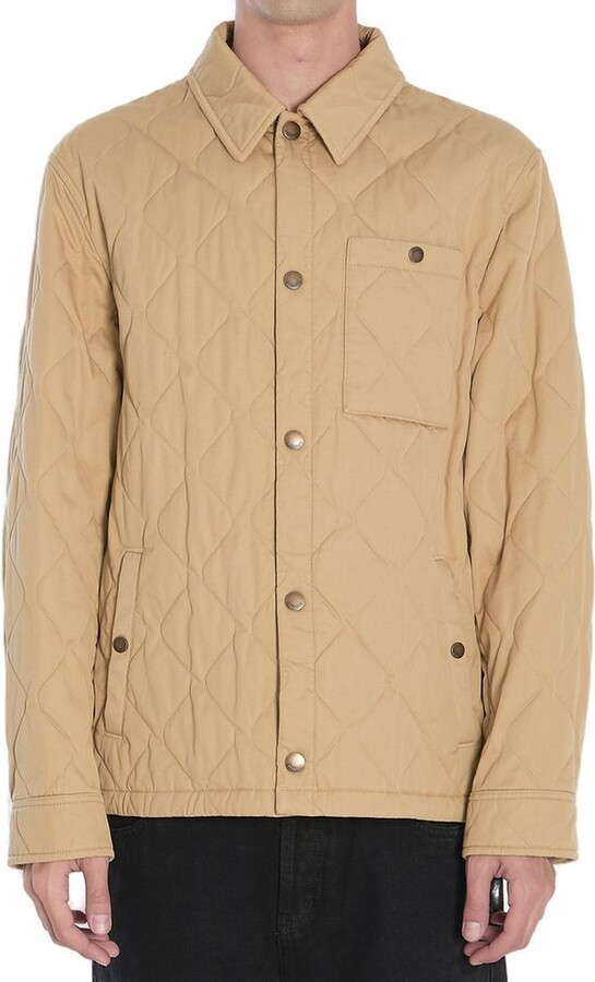 Burberry Long Sleeved Quilted Gabardine Jacket