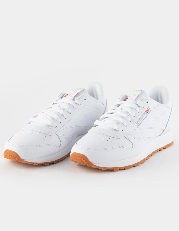 Reebok White Leather Trainers Women | ShopStyle