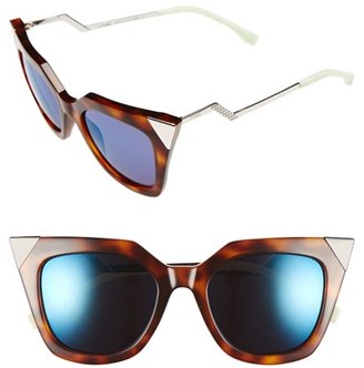 Fendi Women's 52Mm Cat Eye Sunglasses - Havana Palladium W43/ Xt