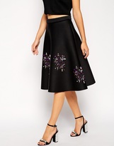 Thumbnail for your product : ASOS Midi Skirt in Scuba with Embellishment