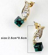 Thumbnail for your product : Green Gemstone Gold Diamond Wing Earrings