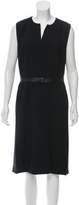 Thumbnail for your product : Calvin Klein Collection Belted Wool-Blend Dress