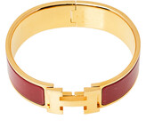 Thumbnail for your product : Hermes Clic Clac H Red Enamel Gold Plated Wide Bracelet PM