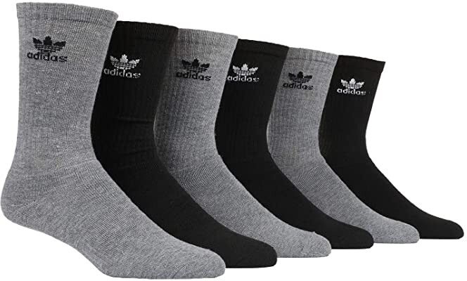adidas Trefoil 6-pack crew socks - ShopStyle