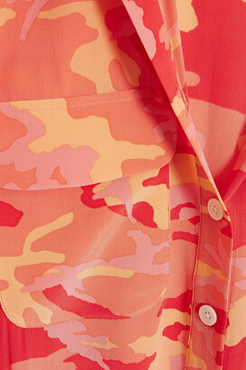 Equipment Parkin camouflage-print washed-silk shirt dress