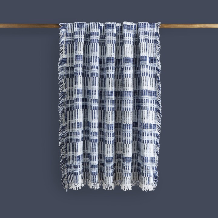 Dunelm West Grid Throw Blue ShopStyle