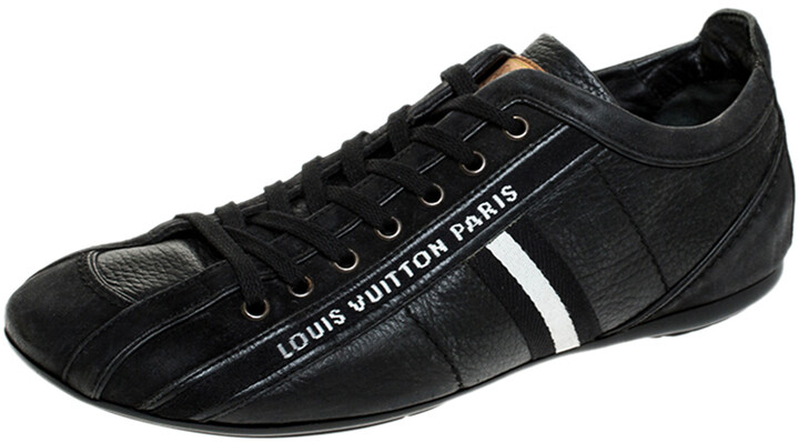 Louis Vuitton Black Leather and Suede Runaway Sneakers Size 39