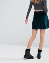 Thumbnail for your product : Pull&Bear Velvet A Line Skirt