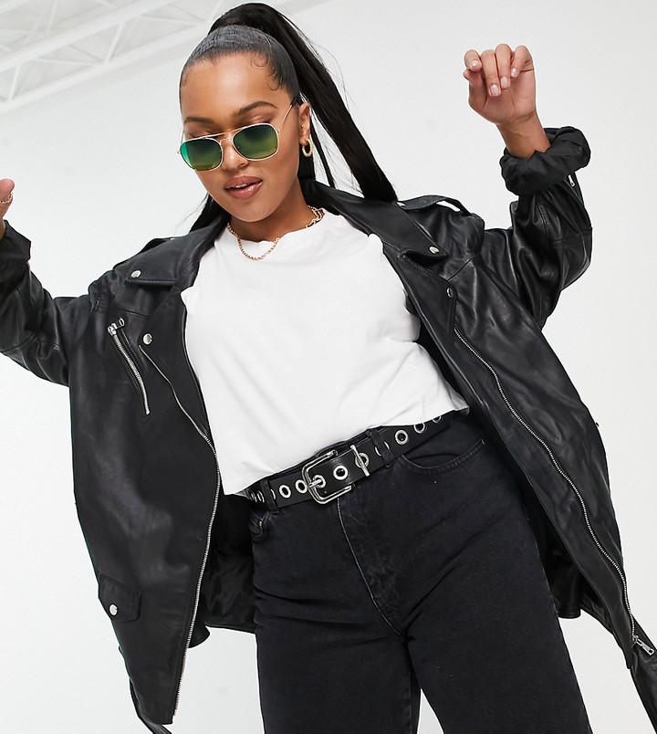 asos oversized leather jacket