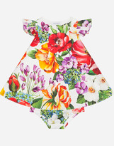 Thumbnail for your product : Dolce & Gabbana Poplin Dress With Floral Print