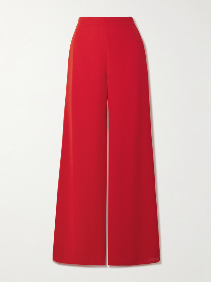 Andres Otalora - Kali Chiffon Wide-leg Pants - Red