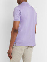 Thumbnail for your product : Dunhill Logo-Embroidered Cotton-Pique Polo Shirt - Men - Purple - XXL