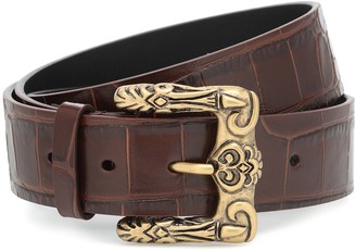Saint Laurent Celtic croc-effect leather belt