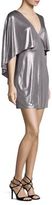 Thumbnail for your product : Halston Flowy Cape Sleeve Metallic V-Neck Dress