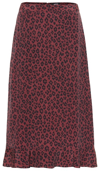 red and black animal print skirt