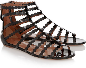 Alaia Laser-cut patent-leather sandals