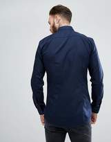 Thumbnail for your product : HUGO extra slim fit poplin shirt in navy