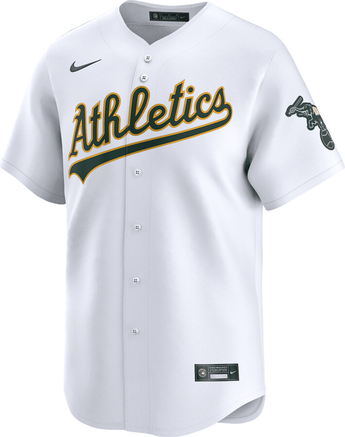 Nike Zack Gelof Athletics Men's Dri-FIT ADV MLB Limited Jersey in White | T7LMFZHOFZ-L23
