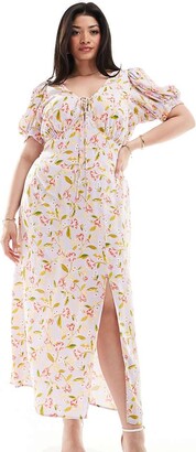 ASOS Curve ASOS DESIGN Curve tierred ruffle midi dress with  