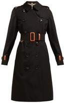 Thumbnail for your product : Burberry Leather Trimmed Cotton Gabardine Trench Coat - Womens - Black