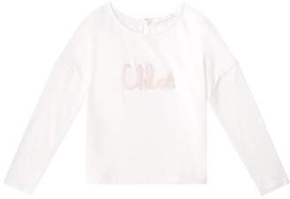 Chloé Embroidered Logo Long Sleeve T-Shirt