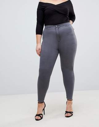 ASOS Curve DESIGN Curve Rivington high waisted jeggings in new gray wash